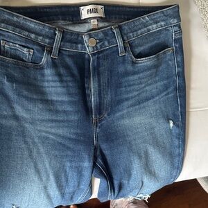 PAIGE Women's Distressed Blue Skinny Jeans